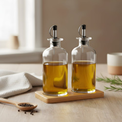 Glass Oil Dispenser 300 ml - 2 Pcs